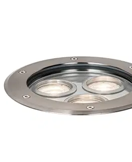 Venkovni zemni reflektory Moderní zemní bodové svítidlo ocelové 3-světelné IP65 - Tribus
