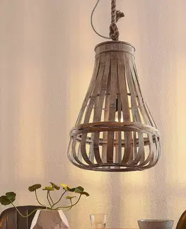 Závěsná světla Lindby Lindby Haruno závěsné světlo z ratanu, 42 cm