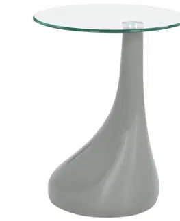 Skleněné Konferenční stolek laminát / sklo Dekorhome Šedá lesk