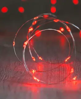 LED osvětlení na baterie DecoLED LED světelný řetěz na baterie - červený, 20 diod, 2,3 m