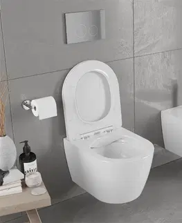 Záchody MEXEN/S Carmen Závěsná WC mísa včetně sedátka s slow-slim, duroplast, bílá 30880400