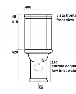 Koupelna KERASAN WALDORF nádržka k WC kombi, černá mat 418131