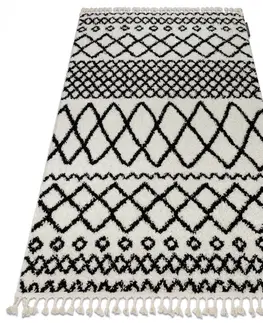 Koberce a koberečky Dywany Lusczow Kusový shaggy koberec BERBER SAFI bílý, velikost 60x250