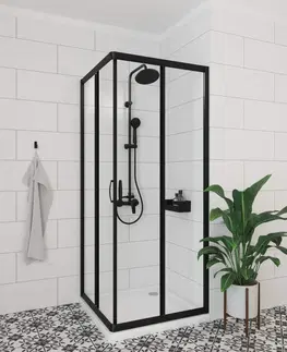 Sprchy a sprchové panely DEANTE Boro černá Sprchový sloup, 3 funkční se směšovací baterií NER_N1RK