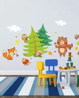 Samolepky na zeď Dětské samolepky na zeď - Zvířátka v lese