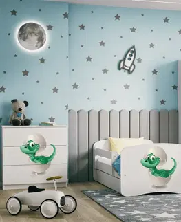 Dětský nábytek Kocot kids Komoda Babydreams 80 cm dinosaurus bílá