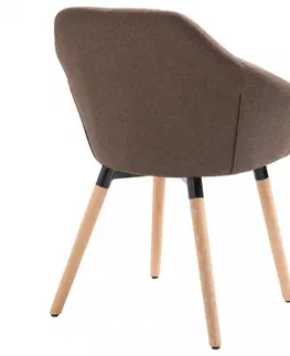 Židle Jídelní židle látka / dřevo Dekorhome Hnědá