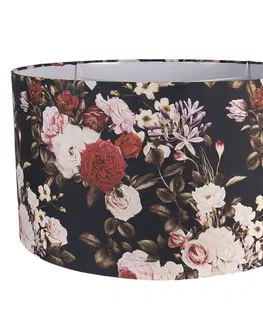 Svítidla Květinové závěsné textilní stínidlo – Ø 53*30 cm / E27 Clayre & Eef 6LAK0502