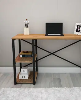 Kancelářské a psací stoly Psací stůl ATHENA METAL borovice atlantic černá