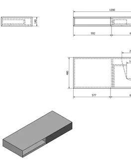 Koupelnový nábytek SAPHO MORIAN umyvadlová skříňka 120x14x48cm, dub, pravá MR113