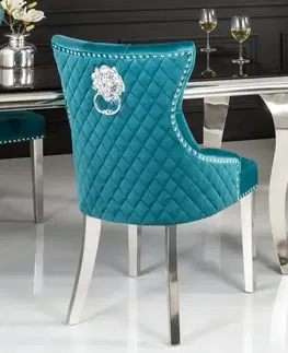 Jídelní sety Chesterfield jídelní židle 2 ks FRIXON Dekorhome Modrá