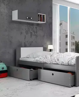 Dětské postele BMS Dětská postel AREK | 80 x 200 cm barevné provedení: Grafit / biele zásuvky
