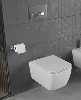 Záchody MEXEN/S Stella Závěsná WC mísa včetně sedátka s slow-slim, duroplast, bílá 30680900