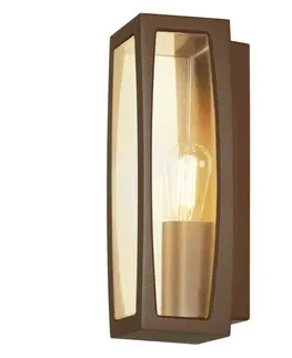 Moderní venkovní nástěnná svítidla SLV BIG WHITE MERIDIAN BOX 2, venkovní nástěnné svítidlo, TC-(D,H,T,Q)SE, rezavé, max. 25 W, průhledný plast 230657