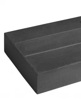 Umyvadla SAPHO QUADRADO betonové umyvadlo včetně výpusti, 96x44cm, černý granit AR466
