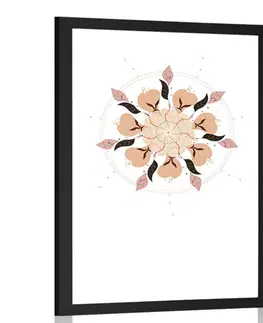 Motivy z naší dílny Plakát s paspartou jemná abstrakce květin
