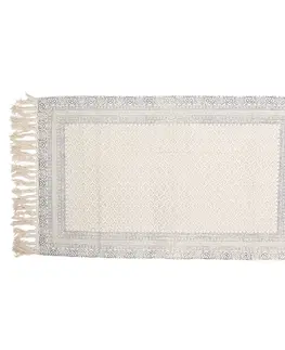 Koberce a koberečky Krémový bavlněný koberec s šedými ornamenty - 70*120 cm Clayre & Eef KT080.049