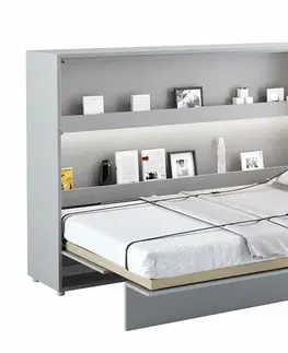bez úložného prostoru Široká sklápěcí postel ve skříni MONTERASSO, 120x200, šedá