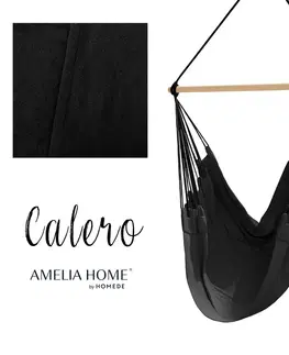 Závěsná křesla AmeliaHome Závěsné houpací křeslo Calero černé, velikost 100x130