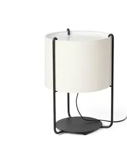 Designové stolní lampy FARO DRUM černá/béžová stolní lampa