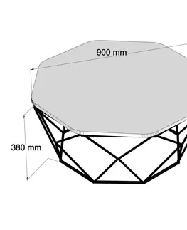 Konferenční stolky Hanah Home Konferenční stolek Diamond 90 cm dub