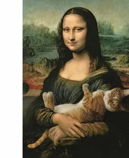 Puzzle Trefl Puzzle Mona Lisa s kočkou, 500 dílků