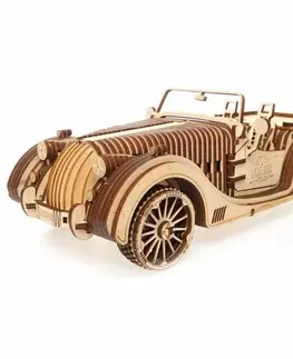 Dřevěné hračky Ugears 3D dřevěné mechanické puzzle VM-01 Auto (roadster)
