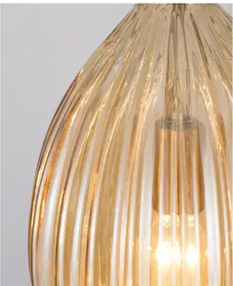 Designová závěsná svítidla NOVA LUCE závěsné svítidlo LINGUA mosazný kov šampaň sklo E27 1x12W 230V IP20 bez žárovky 9988383