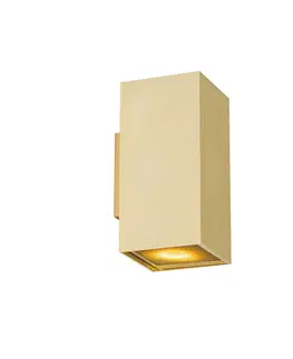 Nastenna svitidla Designové nástěnné svítidlo zlaté čtvercové 2-světlo - Sab Honey