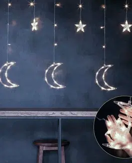 Vánoční řetězy a lamety MULTISTORE Vánoční světelný LED řetěz Luna Stars 400 cm studený bílý