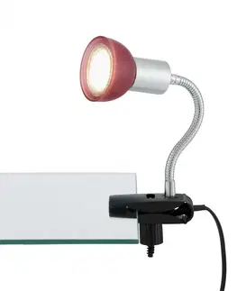 LED stolní lampy BRILONER Flexibilní svítidlo se svorkou 34 cm 1xGU10 3W 250lm titan-červená BRI 2989-012P