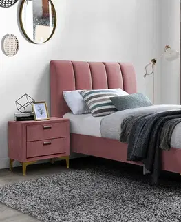 Postele Signal Čalouněná jednolůžková postel MIRAGE | Velvet 90 Barva: Růžová