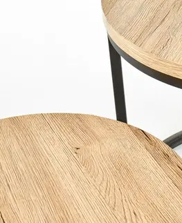 Konferenční stolky Odkládací stolek 2 ks OREO Halmar Ořech