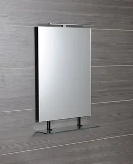 Koupelnová zrcadla SAPHO WEGA zrcadlo s policí 800x800, černá mat 60092-8B