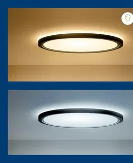 Chytré osvětlení WiZ SuperSlim stropní LED svítidlo 22W 2600lm 2700-6500K RGB IP20 42cm, černé