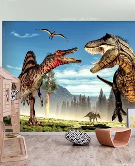 Fantasy tapety Fototapeta dinosauři - Fighting Dinosaurs
