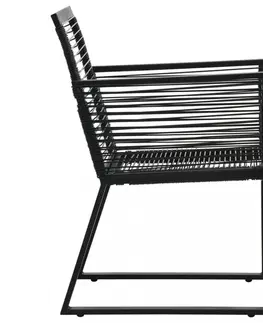 Zahradní křesla a židle Zahradní polyratanové židle 2 ks černá Dekorhome