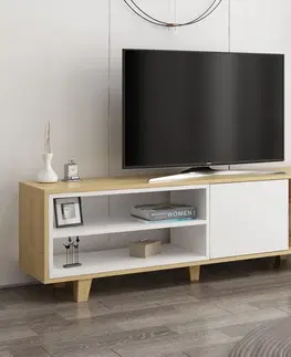 TV stolky Hanah Home TV stolek Rosmar 160 cm dub/bílý