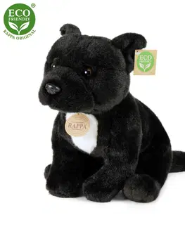 Hračky RAPPA - Plyšový pes stafordšírský bulteriér 30 cm černý ECO-FRIENDLY