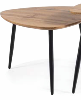 Konferenční stolky Kasvo TINA (TWIN) konferenční stolek ořech / černé nohy