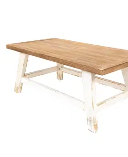 Konferenční stolky Dřevěný antik odkládací konferenční stůl Patto - 120*60*48 cm Clayre & Eef 5H0561