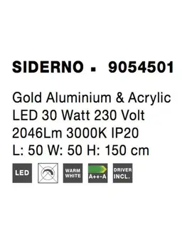 Designová závěsná svítidla NOVA LUCE závěsné svítidlo SIDERNO zlatý hliník a akryl LED 30W 230V 3000K IP20 9054501