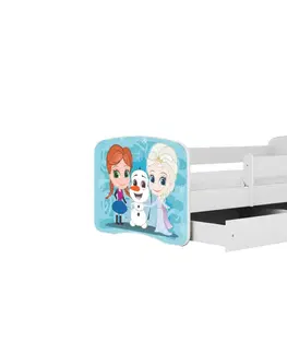 Dětské postýlky Kocot kids Dětská postel Babydreams Ledové království bílá, varianta 80x160, bez šuplíků, s matrací