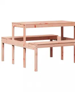 Grily Piknikový stůl 110 x 134 x 75 cm masivní dřevo douglasky