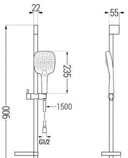 Sprchy a sprchové panely MEXEN/S DS17 posuvný sprchový set, černá 785174583-70