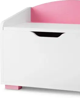 Dětský nábytek Konsimo Dětský kontejner na hračky PABIS růžový/bílý