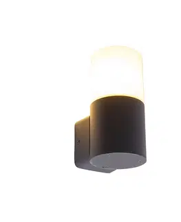 Venkovni nastenne svetlo Moderní venkovní nástěnná lampa černá s opálovým odstínem IP44 - Odense