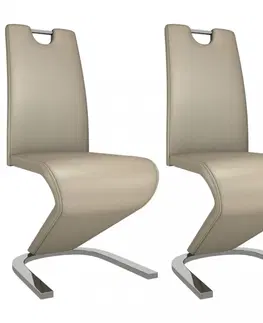 Židle Jídelní židle 2 ks umělá kůže / chrom Dekorhome Šedá