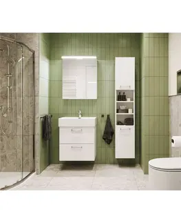 Koupelnová zrcadla MEREO Aira, Mailo, Opto, Bino, Vigo koupelnová galerka 60 cm, zrcadlová skříňka, bílá CN716GB