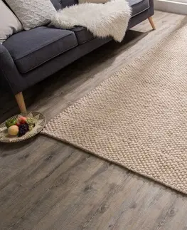 Designové a luxusní koberce Estila Moderní koberec Wool z měkkých vlněných vláken v béžovém odstínu 240cm